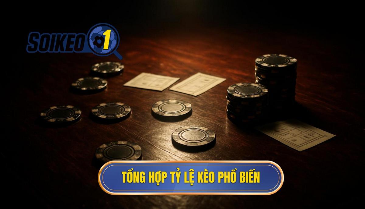 Bảng tổng hợp các tỷ lệ kèo phổ biến