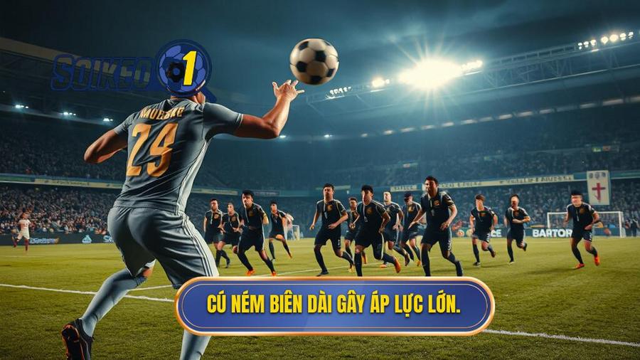 3. Cú ném biên dài gây áp lực lớn.